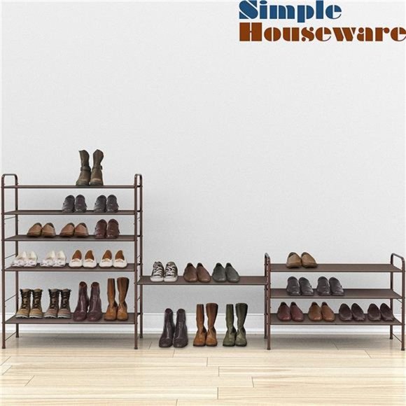 3-Tier Shoe Rack Storage Organizer Bronze - Picture 2 of 4